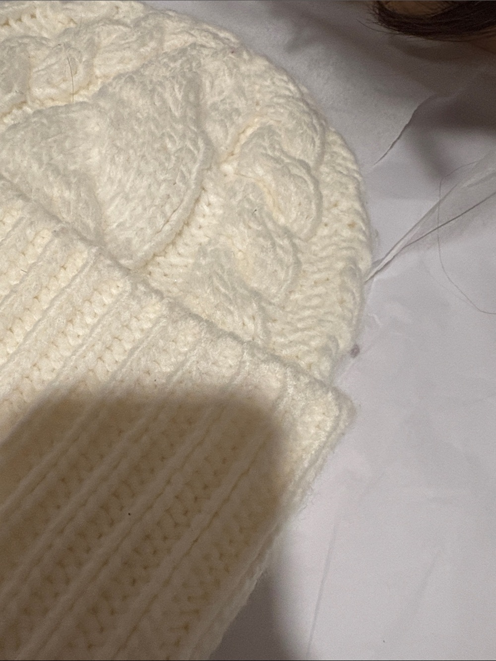 Michael Kors Cream Cable Knit Beanie - Picture 5 of 5